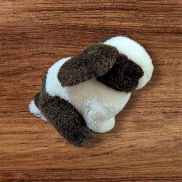 vintage Small Lemonwood Asia Brown & White Plush Bunny Rabbit Toy 8"  Realistic - Picture 2 of 10
